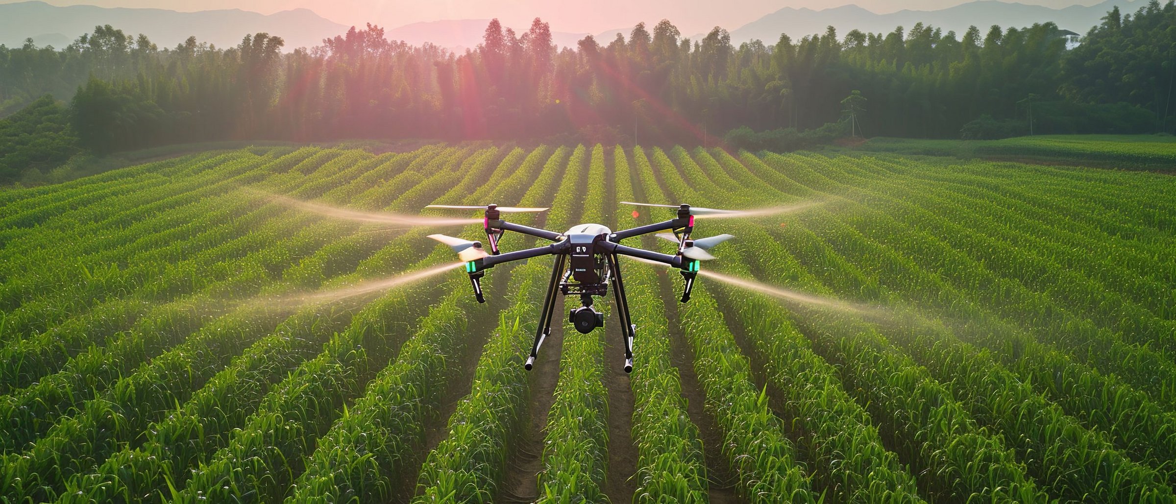 Image Smart Spraying, Drone over a field